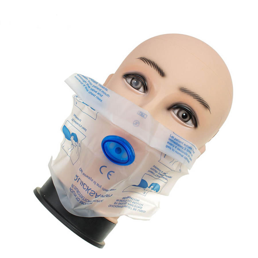 Emergency CPR Resuscitation Face Breathing Mask with One-way_Qingdao ...